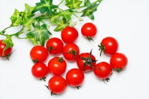 ミニトマトが並んでいる様子