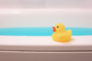 湯船とアヒルの画像